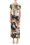 Jason Wu Brushstroke Printed Jersey Cap Sleeve Midi Dress In Multi