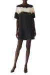 Jason Wu Burned Stripe Shift Dress In Calico/brown Burnt In Multi