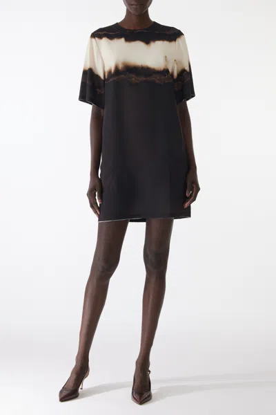 JASON WU BURNED STRIPE SHORT SLEEVE SHIFT DRESS