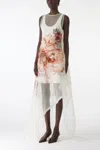 Jason Wu Burnt Floral Organza Gown With Mini Dress Lining In Multi