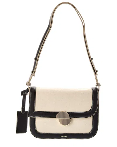Jason Wu Canvas & Leather Shoulder Bag In Beige