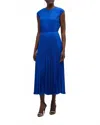 Jason Wu Cap Sleeve Pleated Midi Dress In Klien Blue In Blue
