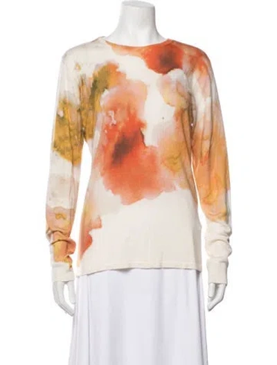 Pre-owned Jason Wu Cashmere Floral Print Top In Neutrals