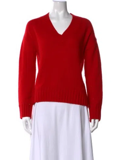 Pre-owned Jason Wu Cashmere V-neck Sweater In Red