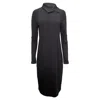 Jason Wu Collared Midi Long-sleeve Dress In Black Viscose In Black
