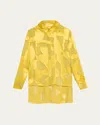Jason Wu Collection Abstract Fil Coupe Button Down Shirt In Kiwi