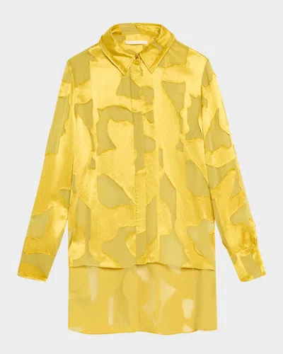 JASON WU COLLECTION ABSTRACT FIL COUPE BUTTON DOWN SHIRT