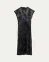 Jason Wu Collection Abstract Fil Couple Fit-flare Midi Dress In Ink