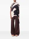 Jason Wu Collection Boatneck Pleated Square Top With Artwork By Tong In Nude