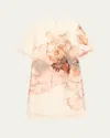 Jason Wu Collection Abstract-print Silk Organza Mini Shift Dress In Pink