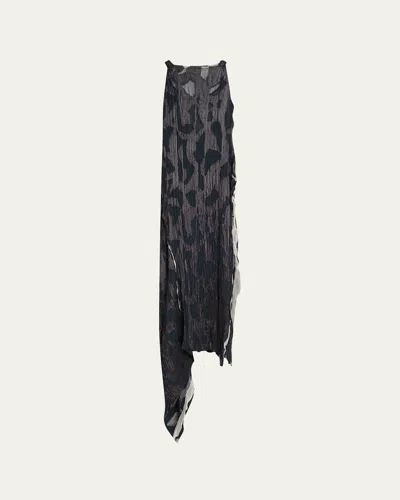 Jason Wu Collection Abstract Stripe Jacquard Boat-neck Dress