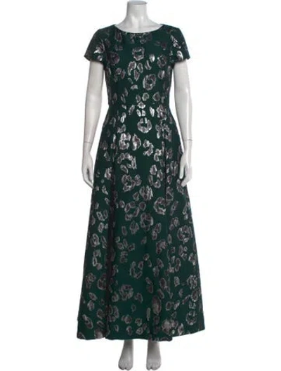 Pre-owned Jason Wu Collection Animal Print Long Dress In Green
