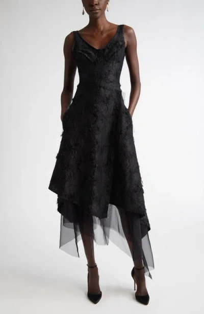JASON WU COLLECTION JASON WU COLLECTION ASYMMETRIC FRAYED JACQUARD COCKTAIL