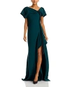 Jason Wu Collection Ruched Fluid Crepe Gown In Hunter Green