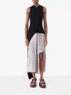 Jason Wu Collection Asymmetric Ribbed-knit Top In Black