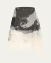 Jason Wu Collection Asymmetric Silk Organza Midi Skirt With Artwork By Tong In Calico/black