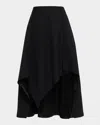 Jason Wu Collection Asymmetric Wool Suiting Skirt In Black