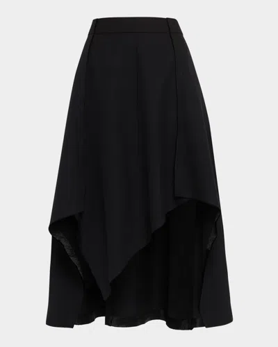 Jason Wu Collection Asymmetric Wool Suiting Skirt In Black