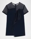 Jason Wu Collection Asymmetrical Drape Crepe Back Satin Top