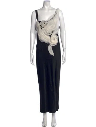 Pre-owned Jason Wu Collection Asymmetrical Long Dress In Black