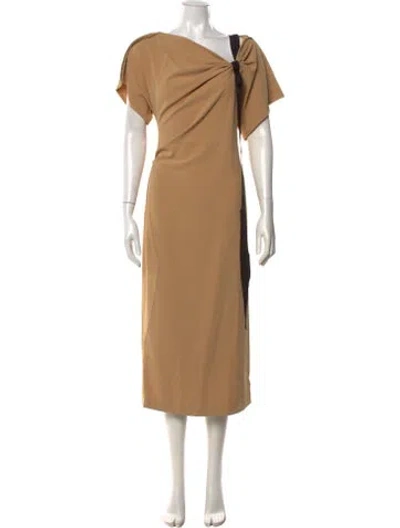Pre-owned Jason Wu Collection Asymmetrical Midi Length Dress W/ Tags In Neutrals
