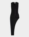 Jason Wu Collection Asymmetrical Rib-knit Sweater Vest In Black