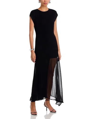 Jason Wu Collection Asymmetrical Seamed High/low Knit Dress In Black