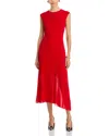 Jason Wu Collection Asymmetrical Seamed High/low Knit Dress In Red