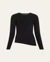 Jason Wu Collection Asymmetrical Seamed Long-sleeve Sweater In Black