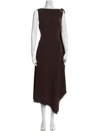 Pre-owned Jason Wu Collection Bateau Neckline Long Dress W/ Tags In Brown