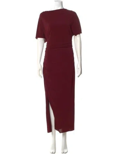 Pre-owned Jason Wu Collection Bateau Neckline Long Dress W/ Tags In Burgundy