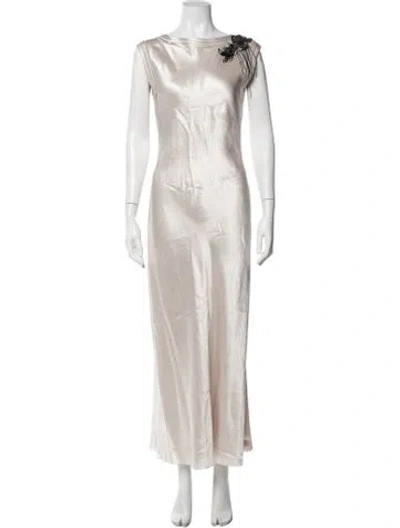 Pre-owned Jason Wu Collection Bateau Neckline Long Dress W/ Tags In Neutrals
