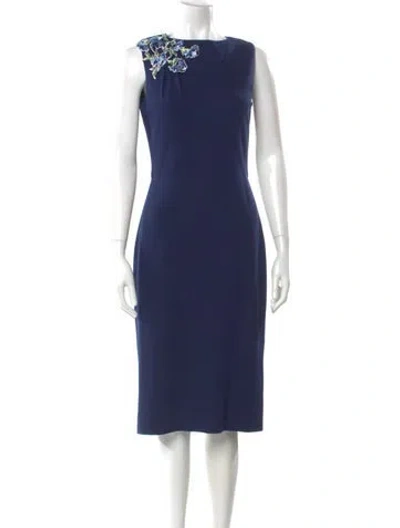 Pre-owned Jason Wu Collection Bateau Neckline Midi Length Dress In Blue