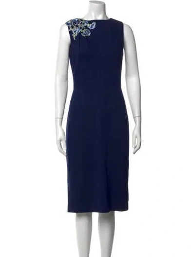 Pre-owned Jason Wu Collection Bateau Neckline Midi Length Dress In Blue
