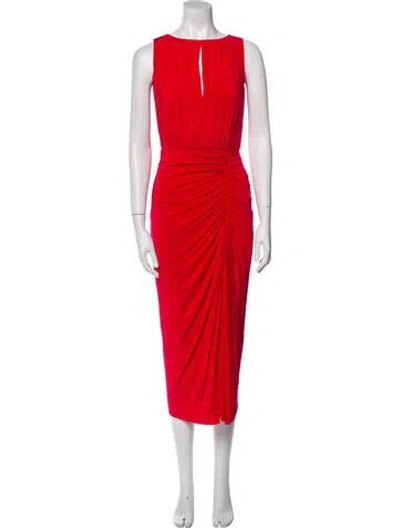 Pre-owned Jason Wu Collection Bateau Neckline Midi Length Dress In Red