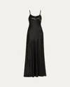 Jason Wu Collection Bead & Sequin Washed Twill Slip Gown In Black