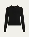 Jason Wu Collection Beaded Satin & Merino Wool Cardigan In Black