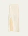 Jason Wu Collection Crinkled Satin Pleated Skirt With Laser Cut Holes Crinkled Acetate In Calico