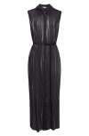 Jason Wu Collection Bicolor Pleat Stripe Midi Dress In Calico/black