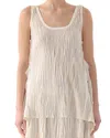 Jason Wu Collection Crinkled Bicolor Scoop-neck Tank Top In Calico