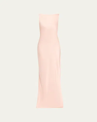 JASON WU COLLECTION BOAT-NECK COWL BACKLESS CREPE BACK SATIN GOWN
