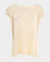 Jason Wu Collection Boatneck Crinkled Satin Pleated Top In Ivory