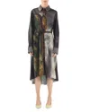 Jason Wu Collection Brushstroke Print Oversize Long Sleeve Shirtdress In Black Multi