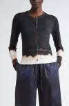 Jason Wu Collection Burned Stripe Merino Wool Cardigan