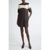 Jason Wu Collection Burned Stripe Short Sleeve T-shirt Dress In Animal Print