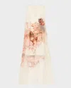 Jason Wu Collection Burnt Floral Organza Asymmetric Gown
