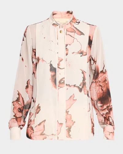 Jason Wu Collection Burnt Floral-print Button-down Shirt In Pink