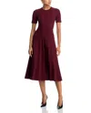 Jason Wu Collection Cable Knit Midi Dress In Burgundy
