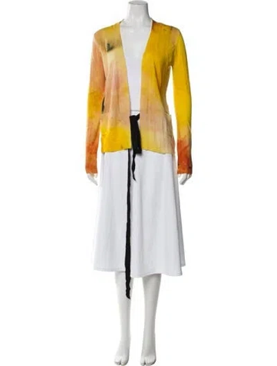 Pre-owned Jason Wu Collection Cashmere Open Front Sweater In Yellow