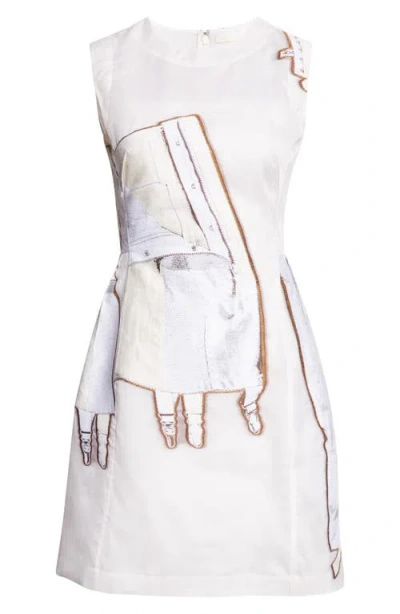 Jason Wu Collection Collage Lingerie Jacquard Silk Organza Minidress In White